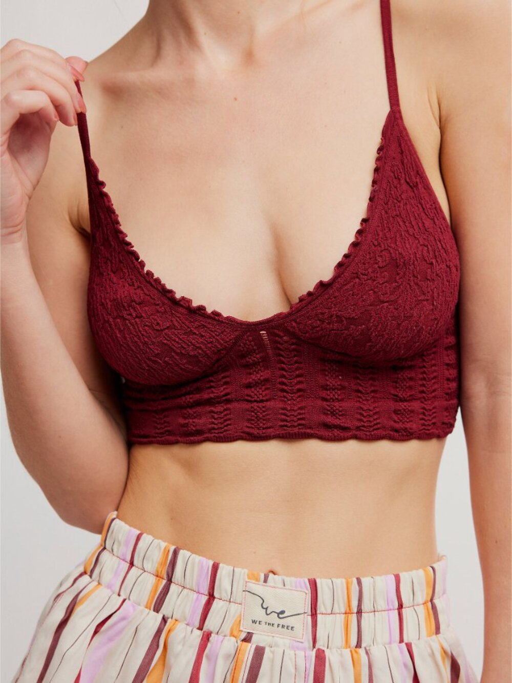 Free People Burgundy Lace Bralette